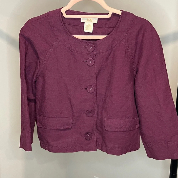 JOE  FRESH S linen blend cropped blazer jacket - Picture 1 of 6